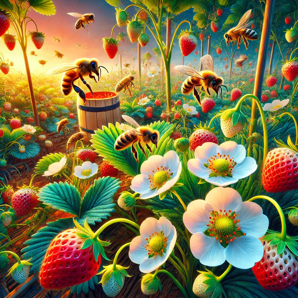 Incomplete Fertilization: Pollination in Strawberries and Beehive Dynamics