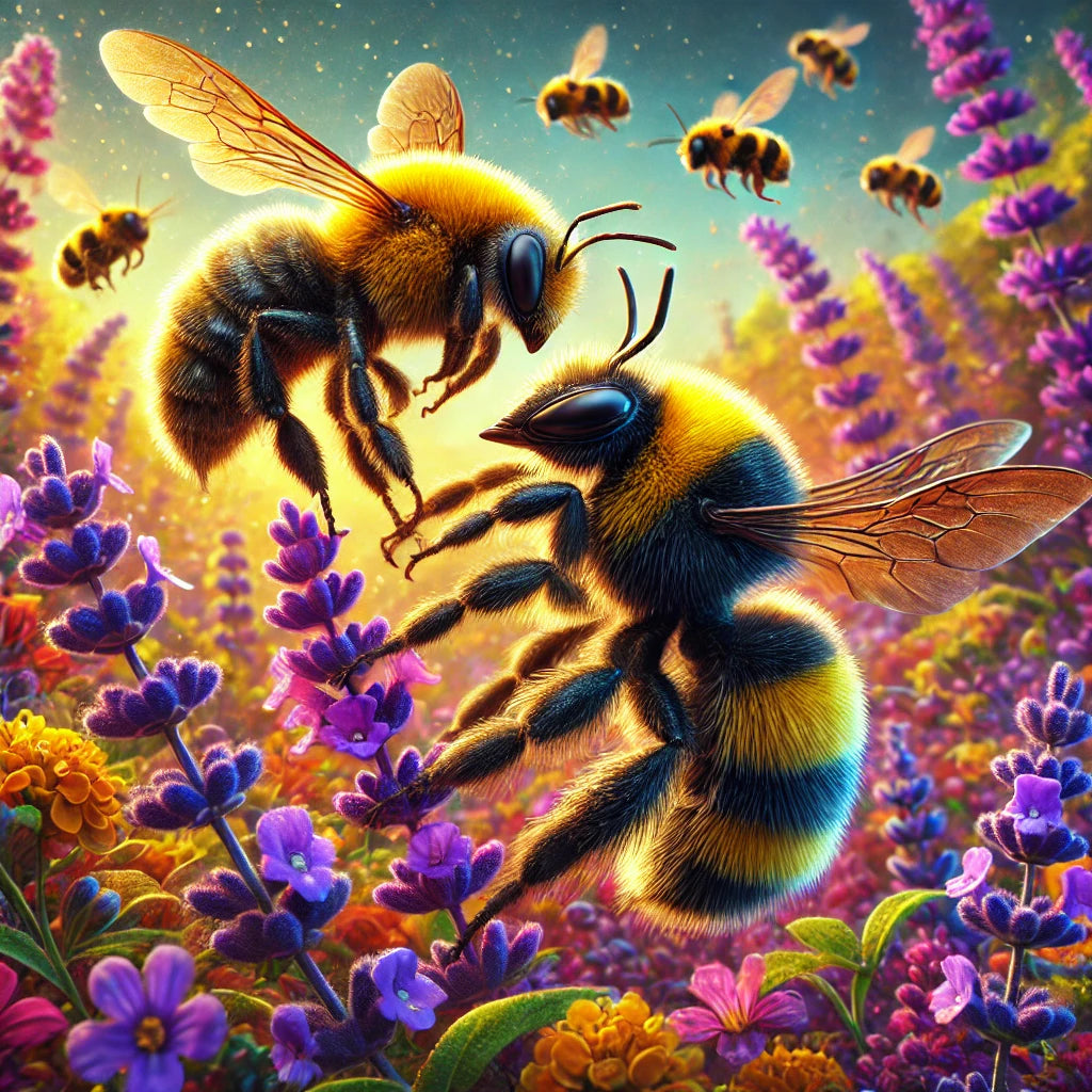 Wool Carder Bees vs. Bumble Bees
