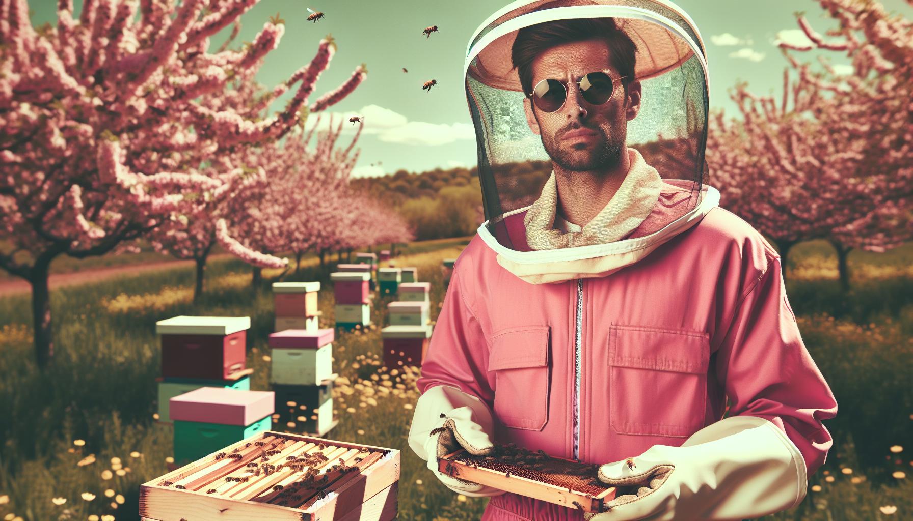 pink bee suit