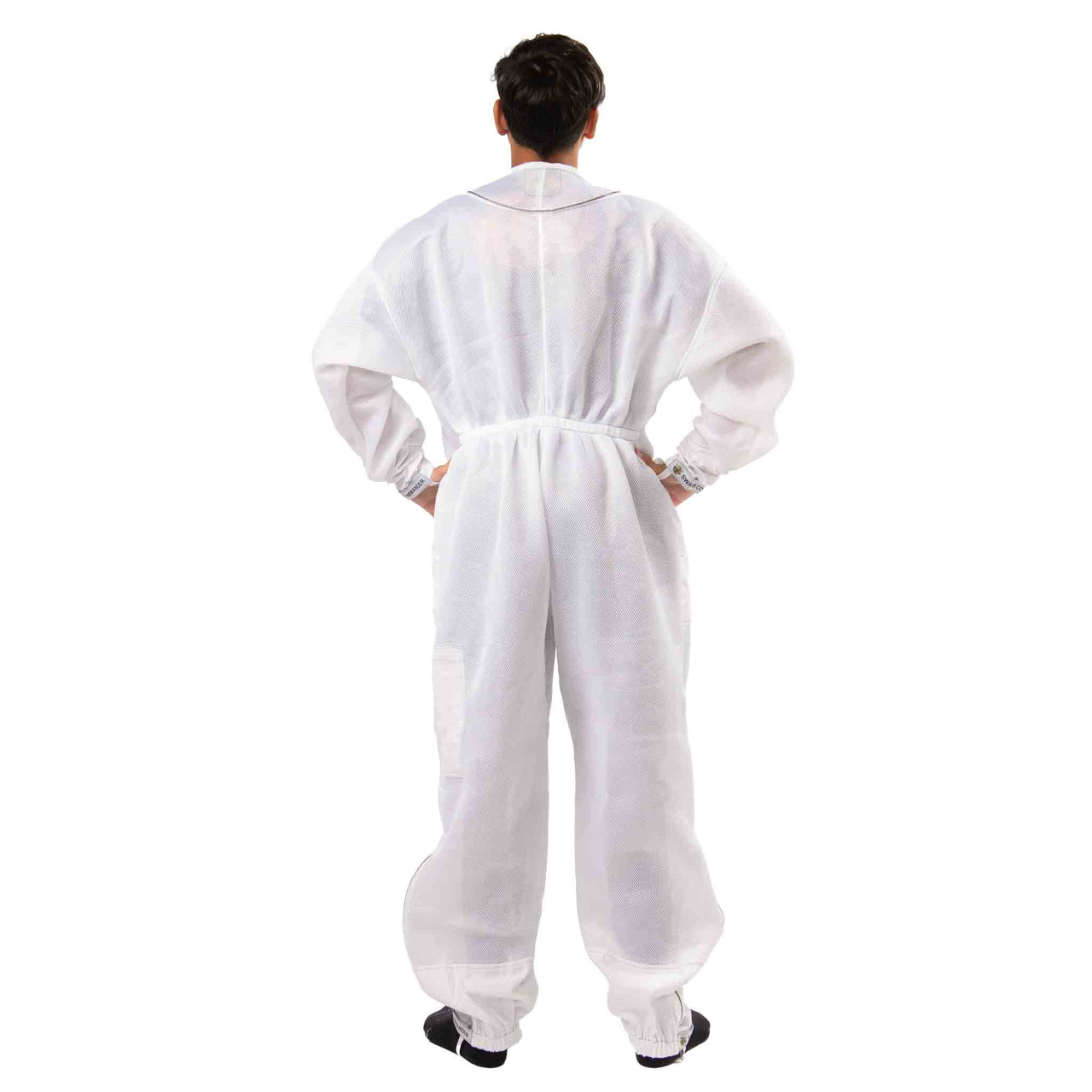 White Swarm Commander Beekeeper Unisex Suit - Ultra Mesh with removable veil