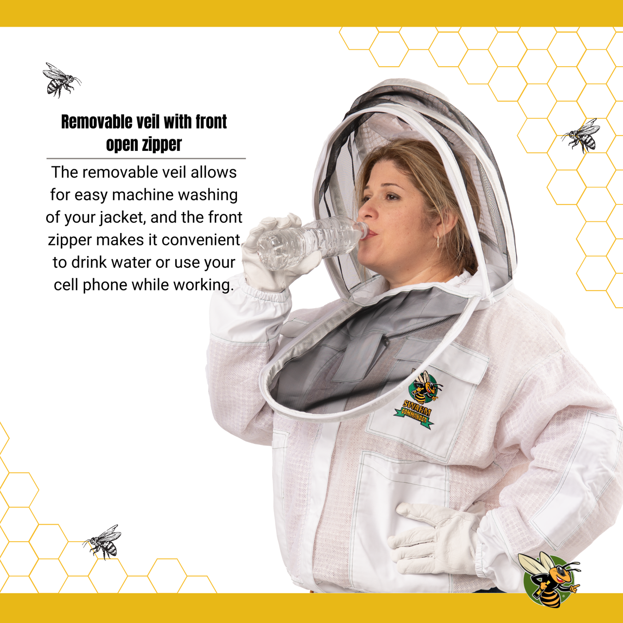 Swarm Commander Triple Layer Fully Ventilated Bee Jacket - XS to 5XL