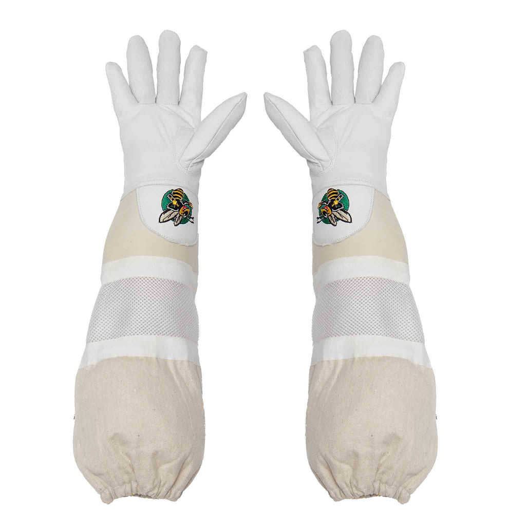🎁 Swarm Commander EXTRA Long Goatskin Beekeeping Gloves - VENTILATED (100% off)