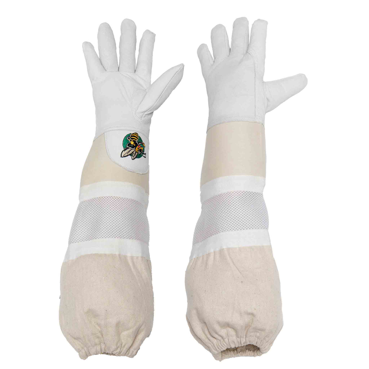 White Beekeeper Vented Goat Skin Leather Gloves from Swarm Commander