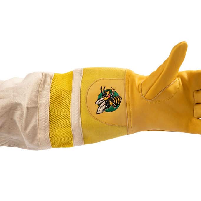 Swarm Commander extra long vented cowhide beekeeping gloves