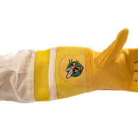 Thumbnail for Swarm Commander extra long vented cowhide beekeeping gloves