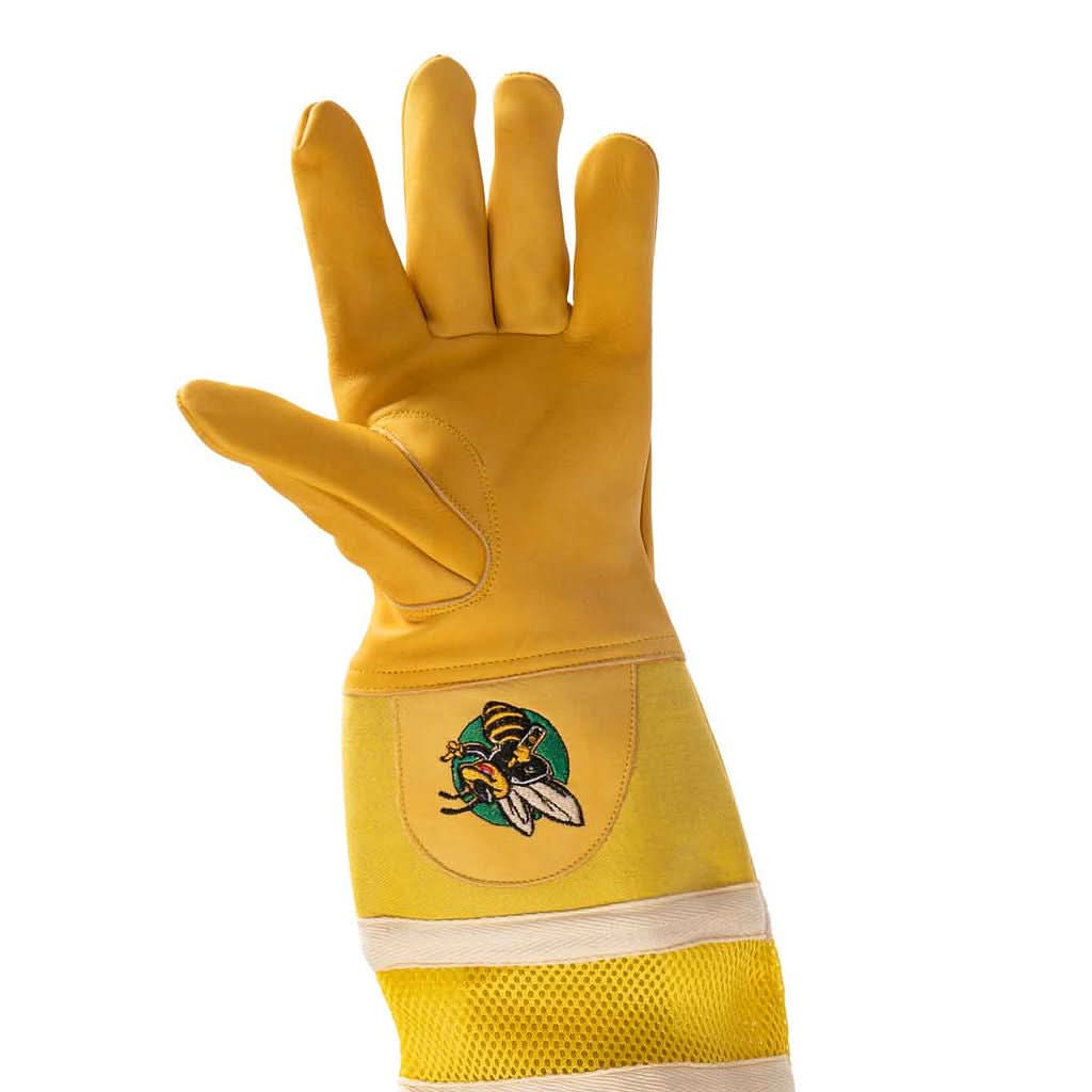 Swarm Commander extra long vented cowhide beekeeping gloves